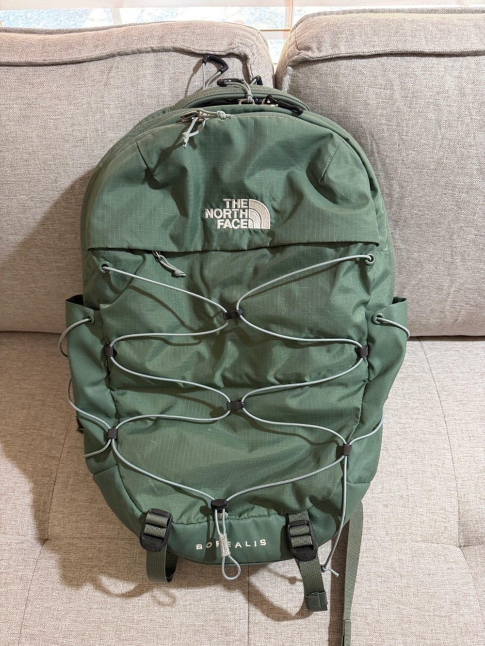 Sage green Northface borealis backpack